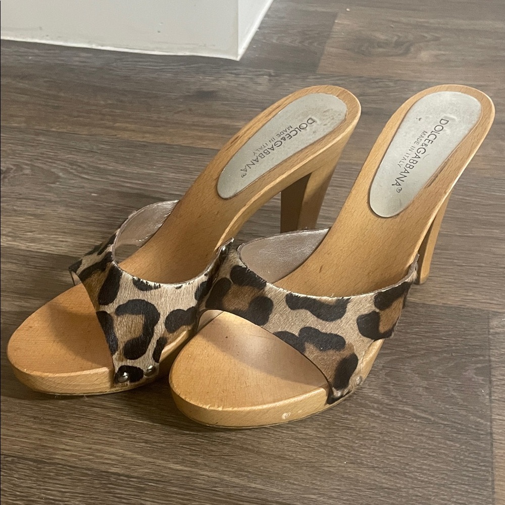 Dolce & Gabbana Brown Leopard Mules